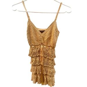 Gorgeous Le Chateau Gold Layered Top S